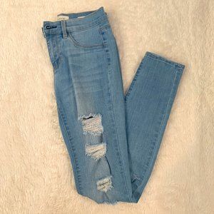 Pacsun light wash skinny jeans with rips